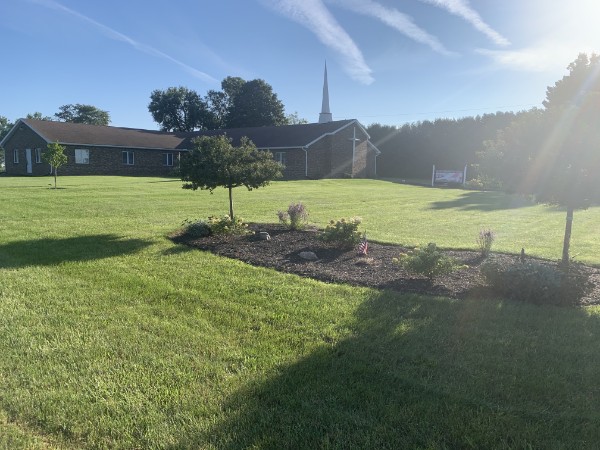 Faith Baptist Church building and grounds, wide exterior view